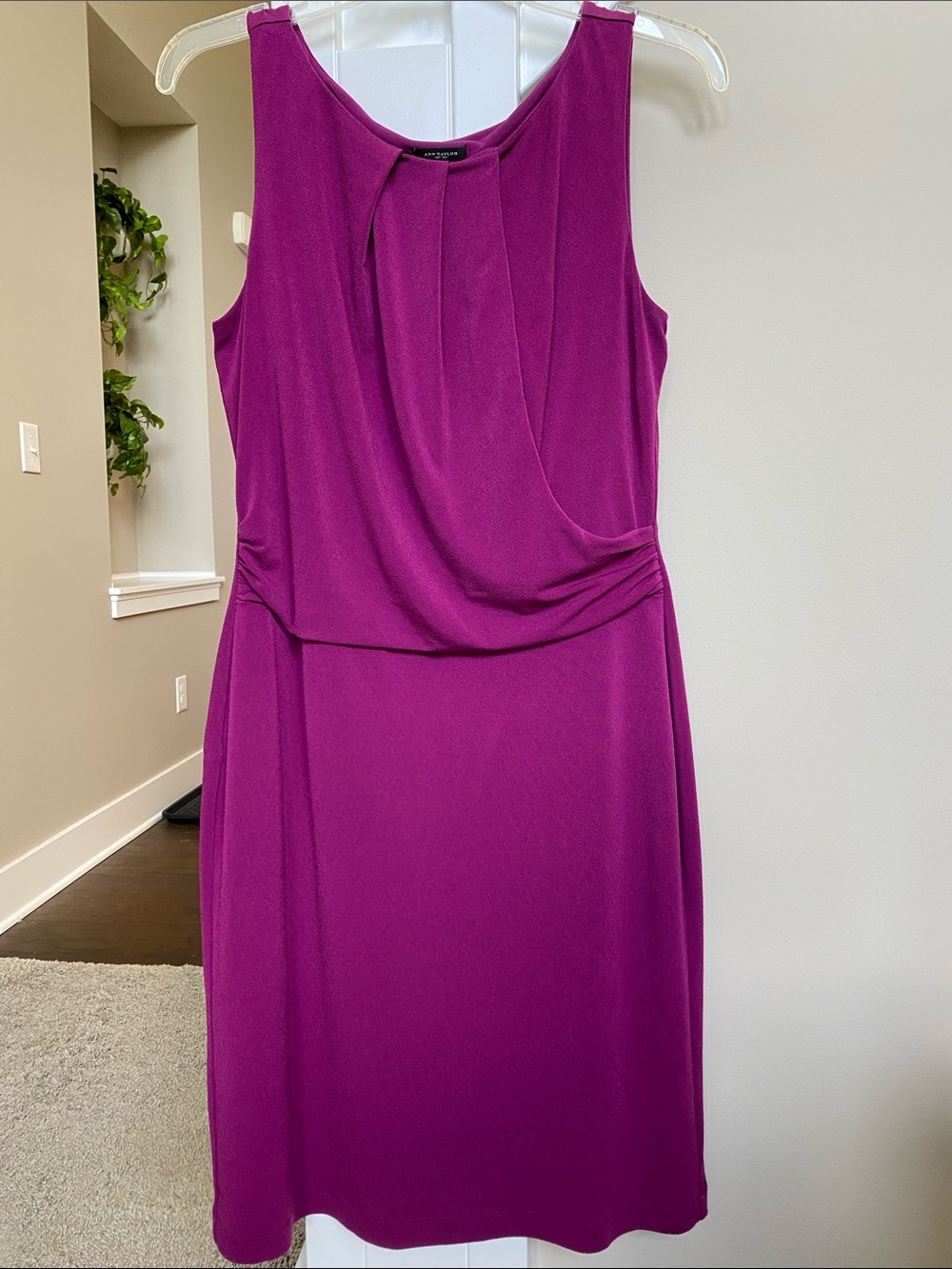 Ann Taylor Sleeveless Drape Sheath Dress